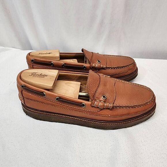 J. Crew Mens 9.5 Camden Crepe-Sole Slip-ons Pebbled Leather Loafers - Picture 3 of 9